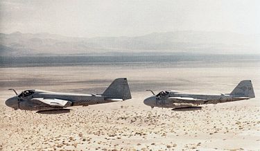 VA-36 A-6Es from USS Theodore Roosevelt during a sortie in the 1991 Gulf War A-6E Intruders VA-36 in 1991 Gulf War.jpg