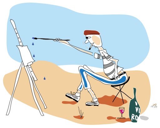 File:A Parisian artist painting on an easel.svg