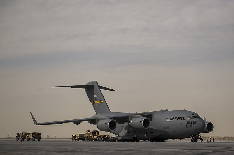 File:A U.S. Air Force C-17A Globemaster III aircraft with the 817th Expeditionary Airlift Squadron receives cargo at Kandahar Airfield, Afghanistan, Jan. 3, 2014 140103-F-IG195-116.jpg