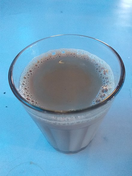 A glass of milk tea in Nepal
