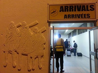 Day 52: Entrance to arrivals hall at Kotoka International Airport