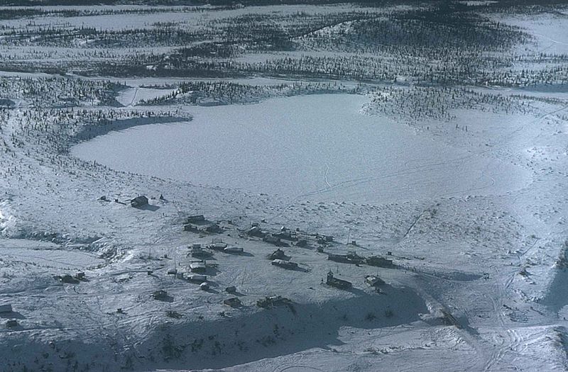 File:Aerial view of of arctic village adjacent to arctic national wildlife refuge.jpg