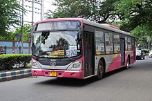 A Low floor Bus in Kolkata Air-conditioned Public Bus - Salt Lake Cirty - Kolkata 2015-09-14 3473.JPG