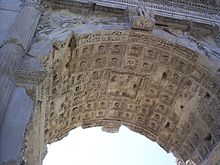 Detail of the central soffit coffers Arch of Titus Detail.jpg