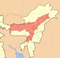 Map of Assam with districts.