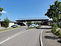 Customs control point Bad Säckingen - Stein, behind it Fridolinsbrücke