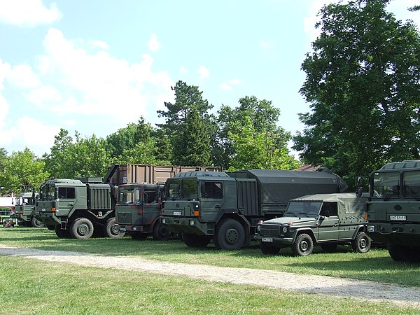 Military vehicles on show