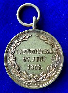 Battle of Langensalza (1866) Hanoverian Medal, reverse. Battle of Langensalza (1866) Hanoverian Medal, reverse.jpg