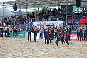 Deutsch: Beachhandball Europameisterschaften 2019 (Beach handball Euro); Tag 5: 6. Juli 2019 – Frauen, Platzierungsspiel für die Ränge 9–12, Deutschland-Polen 2:1 (22:23, 19:16, 7:6) English: Beach handball Euro; Day 5: 6 July 2019 – Placement Match/Cross Match for rank 9–12 Women – Germany-Poland 2:1 (22:23, 19:16, 7:6)