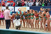 Deutsch: Beachhandball Europameisterschaften 2019 (Beach handball Euro); Tag 6: 7. Juli 2019 – Frauenfinale, Dänemark-Ungarn 2:0 (18:12, 23:22) English: Beach handball Euro; Day 6: 7 July 2019 – Women's Final – Denmark-Hungary 2:0 (18:12, 23:22)