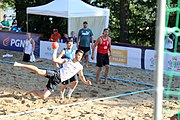 Deutsch: Beachhandball Europameisterschaften 2019 (Beach handball Euro); Tag 4: 5. Juli 2019 – Männer, Viertelfinale, Dänemark-Frankreich 2:0 (19:14, 12:10) English: Beach handball Euro; Day 4: 5 July 2019 – Quarter Final Men – Denmark-France 2:0 (19:14, 12:10)