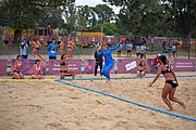 Deutsch: Beachhandball bei den Olympischen Jugendspielen 2018; Tag 5, 10. November 2018; Mädchen, Platzierungsrunde - Russland-Hongkong 2:0 English: Beach handball at the 2018 Summer Youth Olympics at 11 October 2018 – Girls Consolation Round – Russland-Hong Kong 2:0