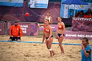 Deutsch: Beachhandball bei den Olympischen Jugendspielen 2018; Tag 5, 10. November 2018; Mädchen, Hauptrunde - Chinese Taipei (Taiwan)-Niederlande 1:2 English: Beach handball at the 2018 Summer Youth Olympics at 11 October 2018 – Girls Main Round – Chinese Taipei (Taiwan)-Netherlands 1:2