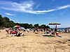 The beach at '''Beaver Island State Park'''.