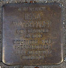 Beeskow Breite Strasse 39 Stolperstein Rosa Warschauer 01.jpg