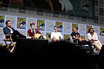 Thumbnail for File:Ben Affleck, Ezra Miller, Gal Gadot, Ray Fisher &amp; Jason Momoa (36206429875).jpg