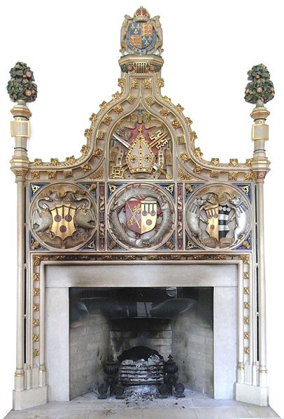 The "exceedingly ostentatious" Bishop Courtenay Mantelpiece, Bishop's Palace, Exeter, erected by Bishop Peter Courtenay
