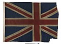 Drapeau hissé par le HMS Minotaur lors de la bataille de Trafalgar. Comme beaucoup de drapeaux faits à la main, le design est imparfait[65]. (National Maritime Museum)