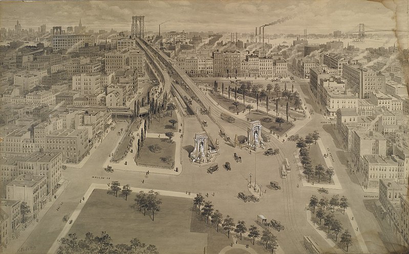 File:Brooklyn Museum - Brooklyn Plaza of the Manhattan Bridge - Harry M. Pettit.jpg