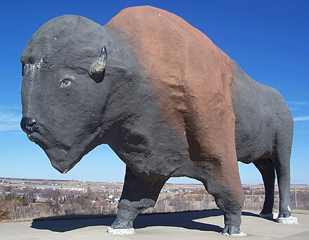 The World's Largest Buffalo statue in Jamestown