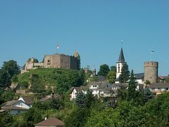 The ruins of Lindenfels Castle, Bürgerturm (tower)