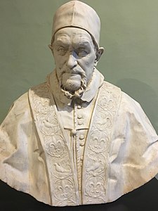 Alessandro Algardi, busto marmoreo di Innocenzo X Pamphilj, Palazzo Vescovile, Museo della Città (Acquapendente)
