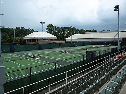 Hoke Sloan Tennis Center, the home courts of the Clemson Tigers women's tennis team. CU Sloan Tennis Center Aug2010.jpg