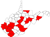 County distribution map.