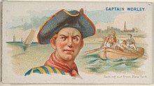 Captain Worley, Setting out from New York, from the Pirates of the Spanish Main series (N19) for Allen & Ginter Cigarettes MET DP834999.jpg