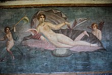 Fresque de Vénus anadyomène dans la maison de Vénus à Pompéi.