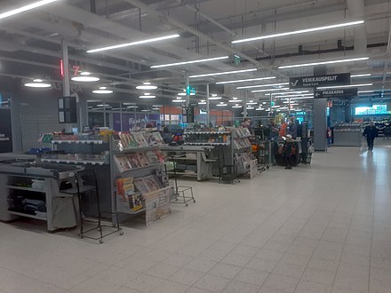 Points of sales at S-market grocery store in Klaukkala, Finland