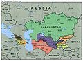 Political Map of the Caucasus and Central Asia