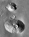 THEMIS daytime infrared image of Ceraunius and Uranius tholi