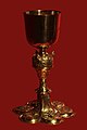 * Nomination Chalice that probably belonged to Henri d'Estavayer Molondin (1673-1749). -- Rama 16:43, 31 May 2012 (UTC) * Promotion Very nice. Good choice for the background, fitting on the red reflections. --Vassil 17:31, 31 May 2012 (UTC)