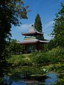 The Chinese Pagoda in Victoria Park, erected in 2010 based on a 19th-century predecessor.