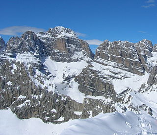 Cima Brenta Mountain in the Rhaetian Alps in Italy