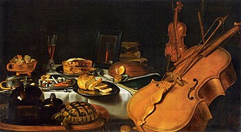 Still Life with Musical Instruments, by Pieter Claesz. 1623.