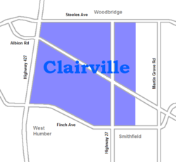 Clairville'in konumu