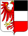 Partito: stemma di Glorenza (nel 1° d'argento all'aquila tirolese uscente dalla partizione; nel 2° interzato in fascia di nero, d'argento e di rosso)