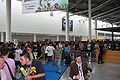 The gathering crowd of visitors on the first day of the Gamescom 2009 on which everybody can visit it