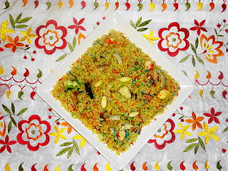 <span class="mw-page-title-main">Zarda (food)</span> Indian traditional boiled sweet rice dish