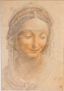 Copia del dibujo de Leonardo da Vinci, Testa di Sant'Anna, 1510-1520, Paris, Museo del Louvre, no. inventario INV 2564, recto.