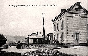 La gare vers 1920 côté rue.