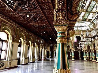 File Corridor Inside Mysore Palace Jpg Wikimedia Commons