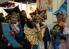 Cosplayers of Yugi Mutou and Dark Magician Girl, Yu-Gi-Oh! at Leipziger Buchmesse 20110319.jpg