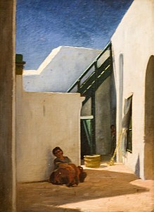 Cour de maison marocaine, Alfred Dehodencqq, musée des Beaux-Arts de Troyes