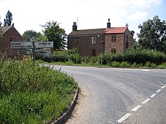 Crossroads with finger post, Quadring High Fen, Lincs - geograph.org.uk - 217006.jpg