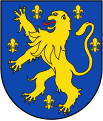 Gemeinde Hangard In Blau ein rotbezungter goldener Löwe, begleitet von 5 (2:2:1) goldenen Lilien.[14]