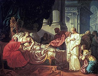 <i>Erasistratus Discovering the Cause of Antiochus Disease</i> Painting by Jacques-Louis David