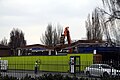 English: Destruction of Petrol Station in Du Cane Road street in the London Borough of Hammersmith and Fulham, London, England, Great Britain Camera location 51° 30′ 59.4″ N, 0° 13′ 55.97″ W    View all coordinates using: OpenStreetMap